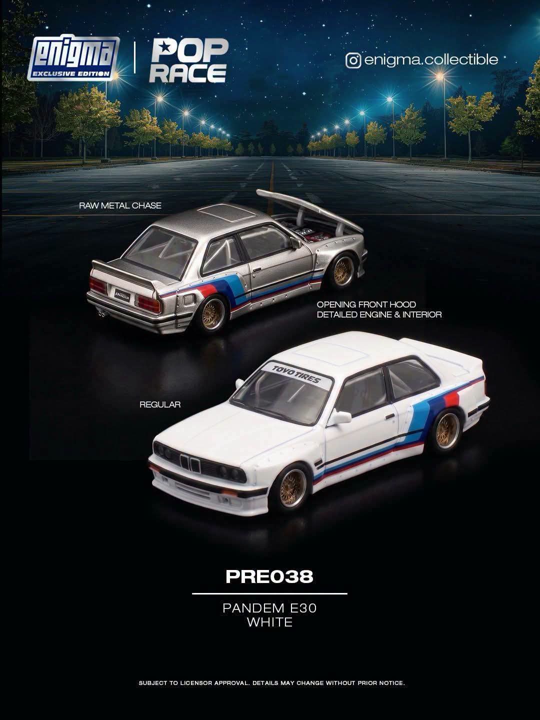 (Coming Soon) POPRACE 1/64 Pandem E30 - WHITE (enigma exclusive edition)