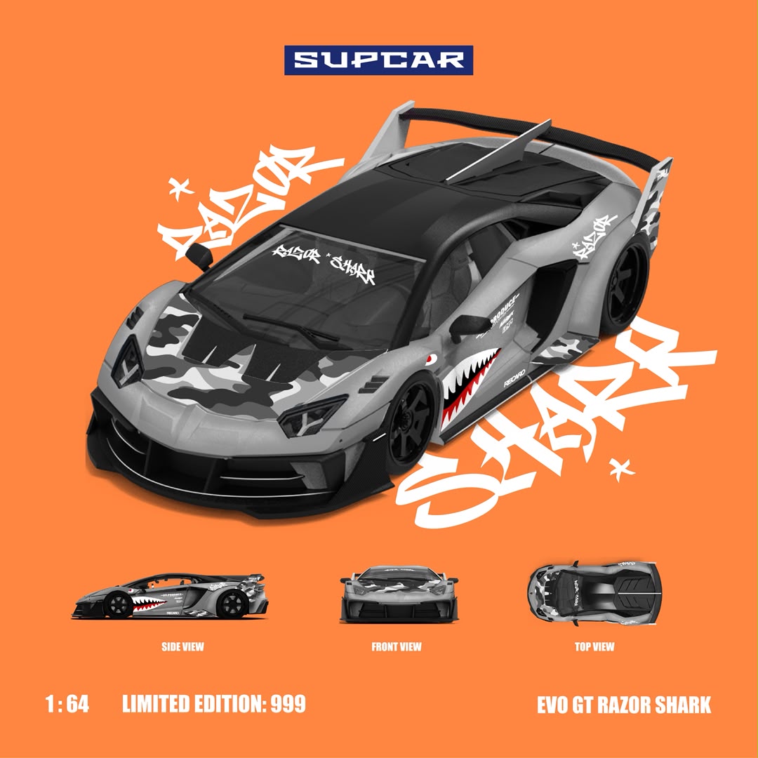 (Coming Soon) SUPCAR 1:64 Lamborghini GTEVO - Shark Livery