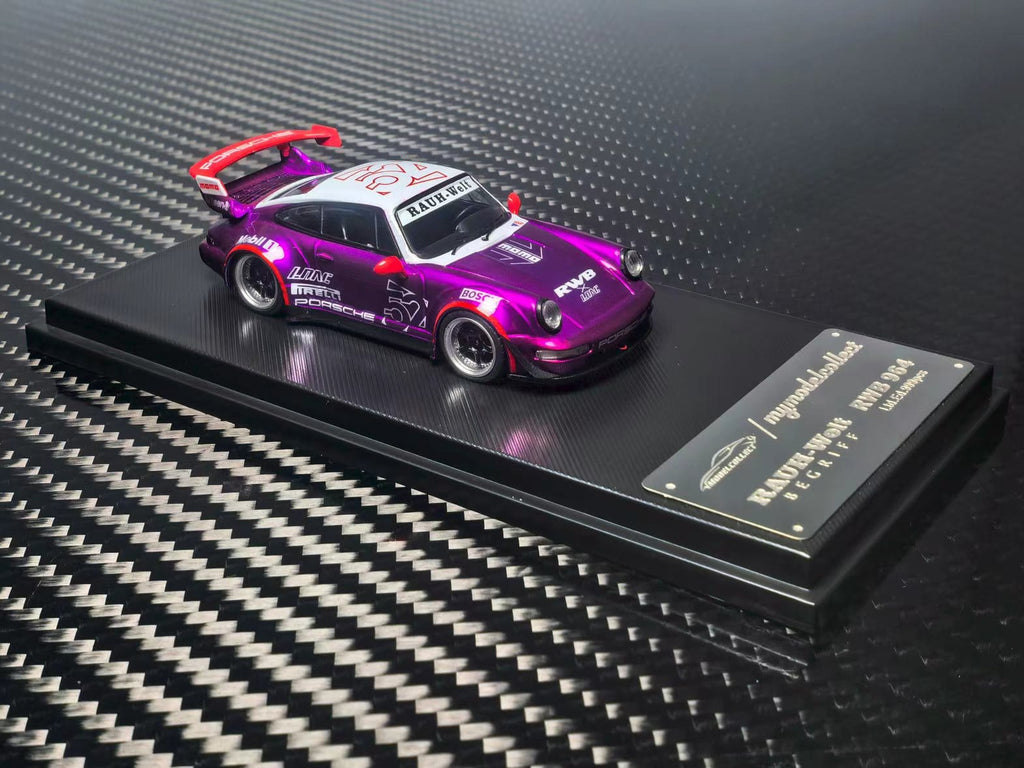 (Coming Soon) MYMODELCOLLECT 1/64 RWB964 High Wing Diecast - Transparent Pink Purple