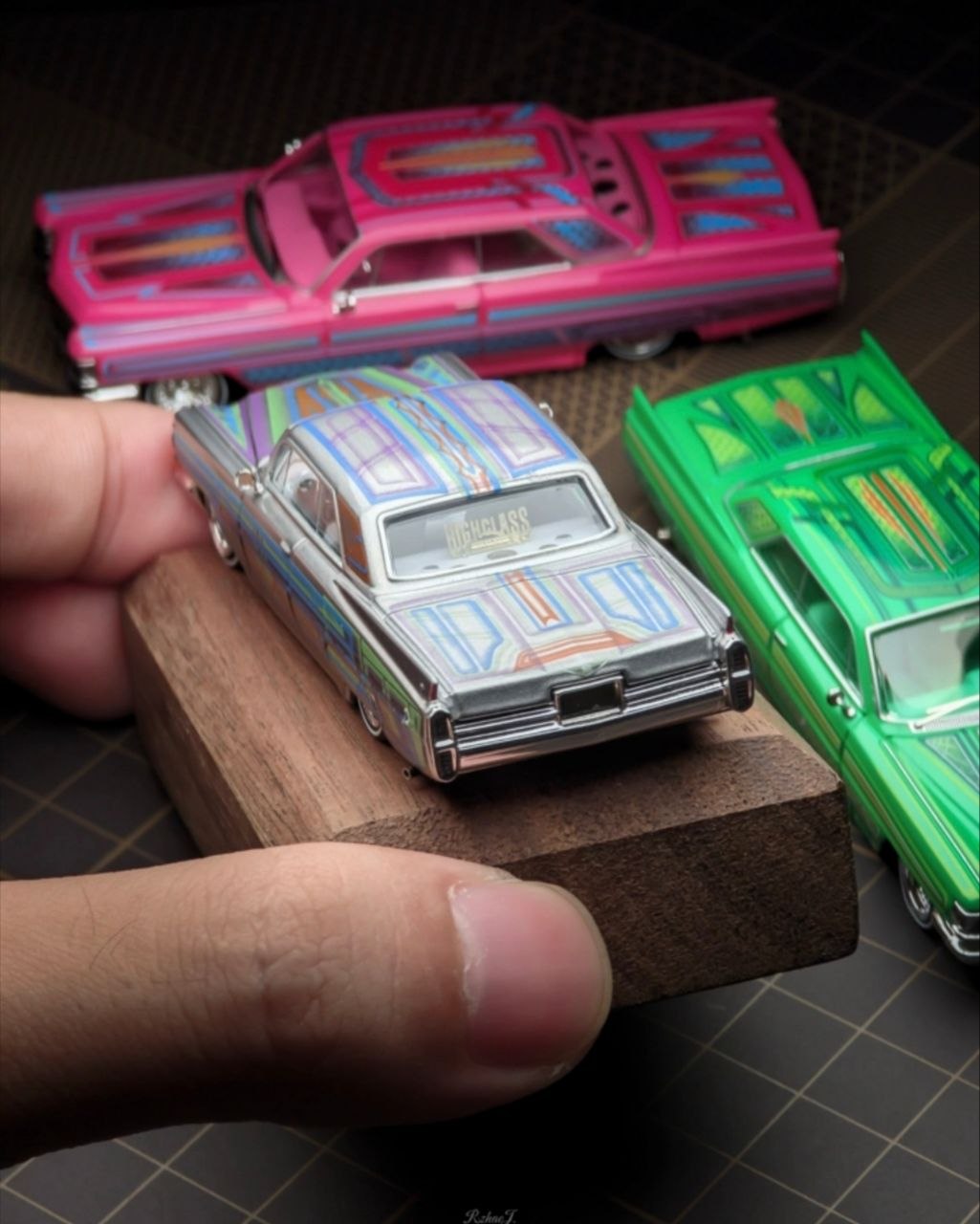 (Coming Soon) 97M 1/64 1964 Cadillac Coupe DeVille Lowrider - Silver/Blue