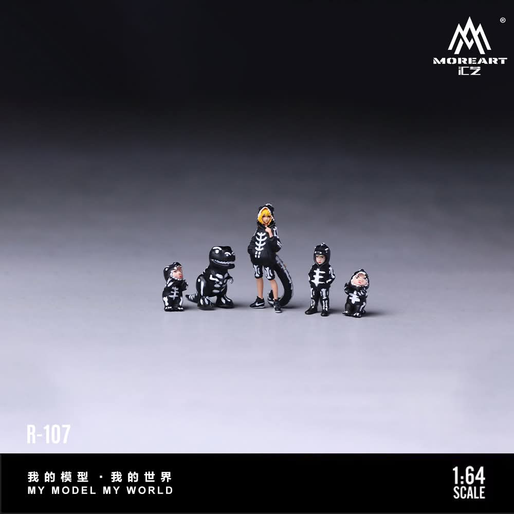 (Coming Soon) MOREART 1:64 BONE DINOSAUR FAMILY FIGURE SET