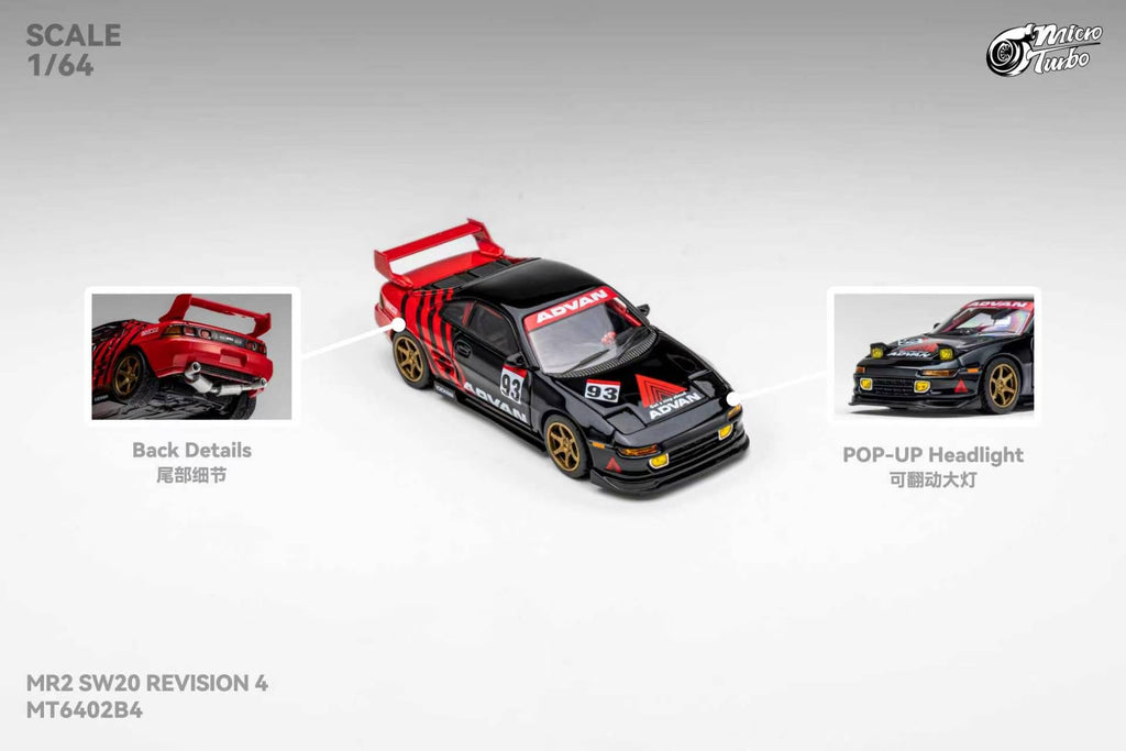 (Coming Soon) MICROTURBO 1/64 MR-2 SW20 Advan Livery