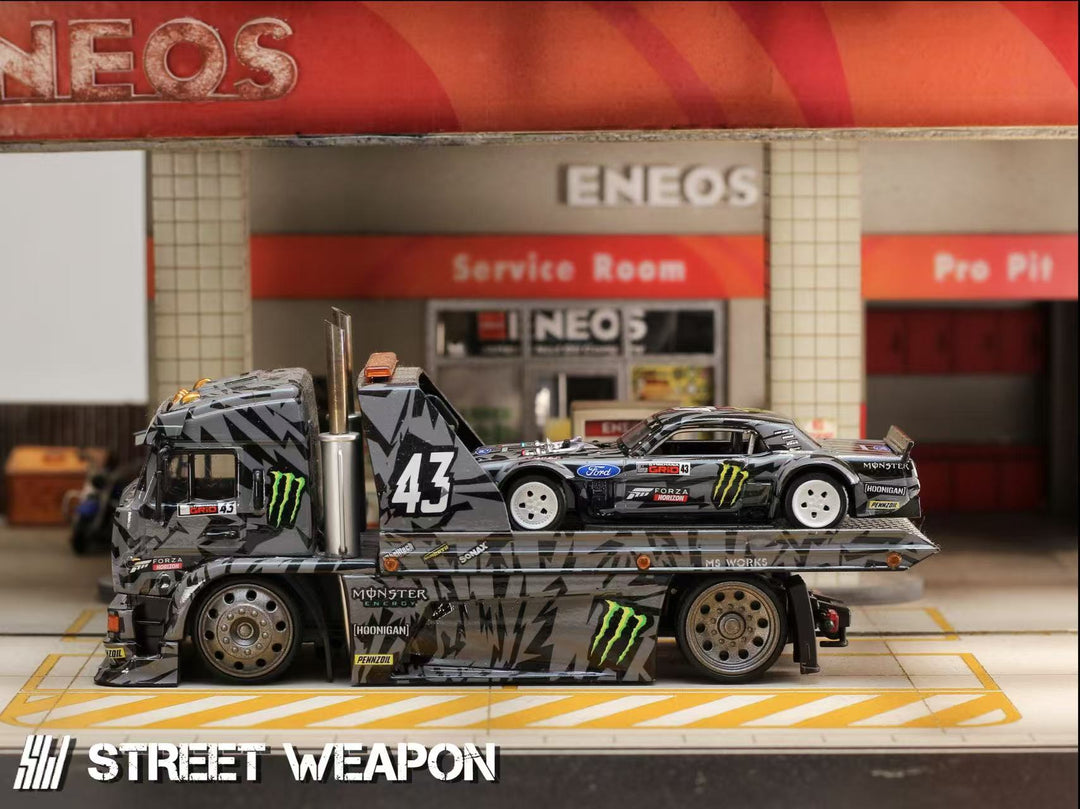 (Coming Soon) STREETWARRIOR 1:64 "Monster Livery" Ford Mustang 1965 Hoonicorn RTR V3 HORZON Car Diecast