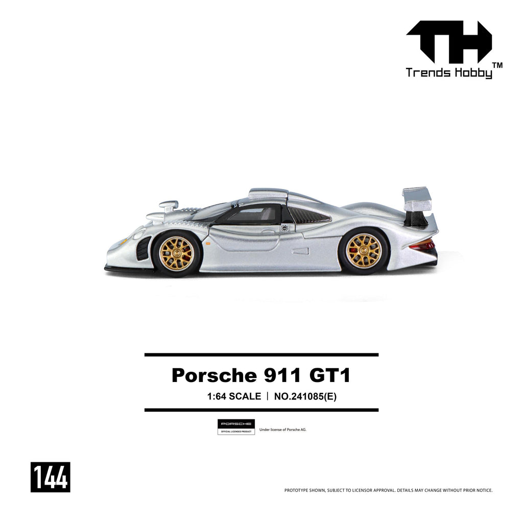 (Coming Soon) TRENDSHOBBY 1/64 Porsche 911 GT1 1998 - Sliver