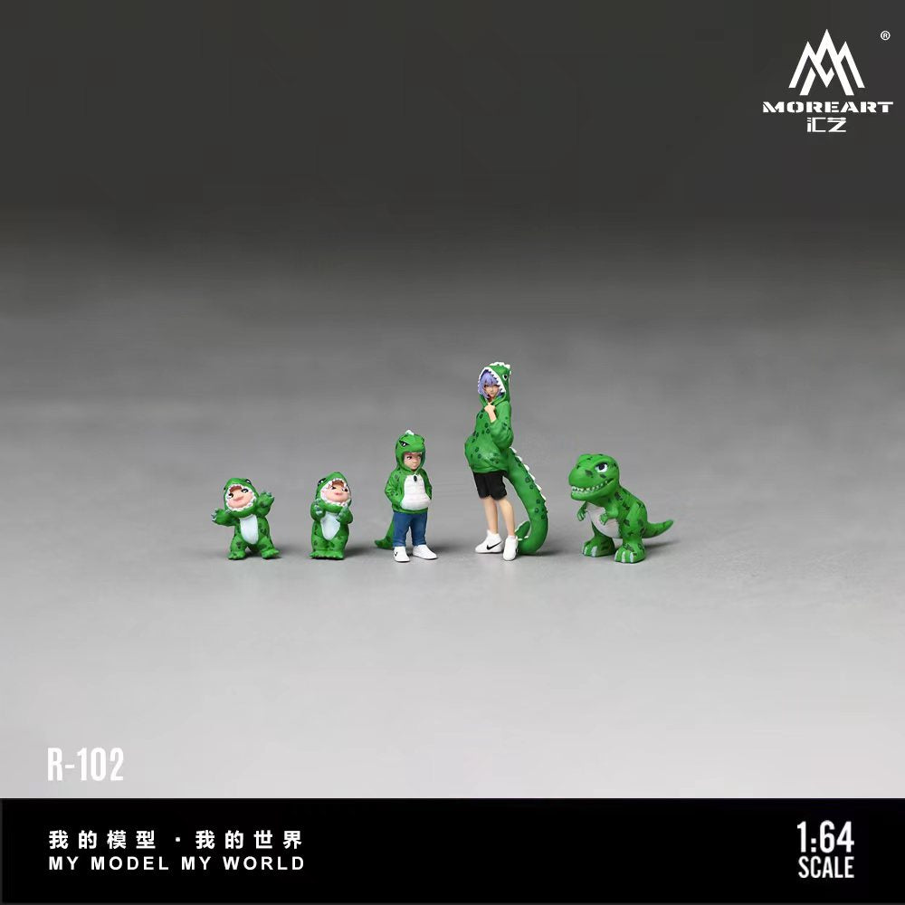 (Pre-Order) MOREART 1:64 GREEN DINOSAUR FAMILY FIGURE SET **(DEADLINE June 18th, 2026)**