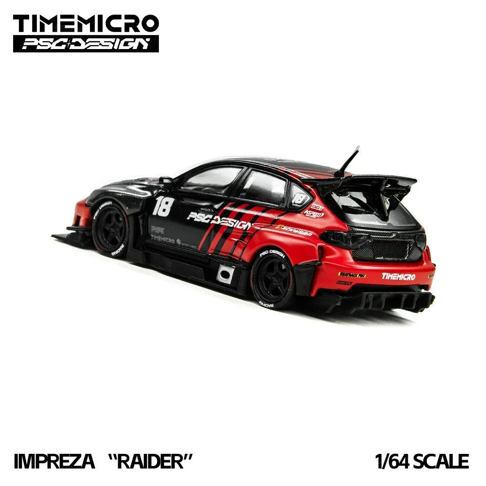 (Coming Soon) TIMEMICRO × PSC DESIGN 1:64 Impreza "Raider" Red & Black