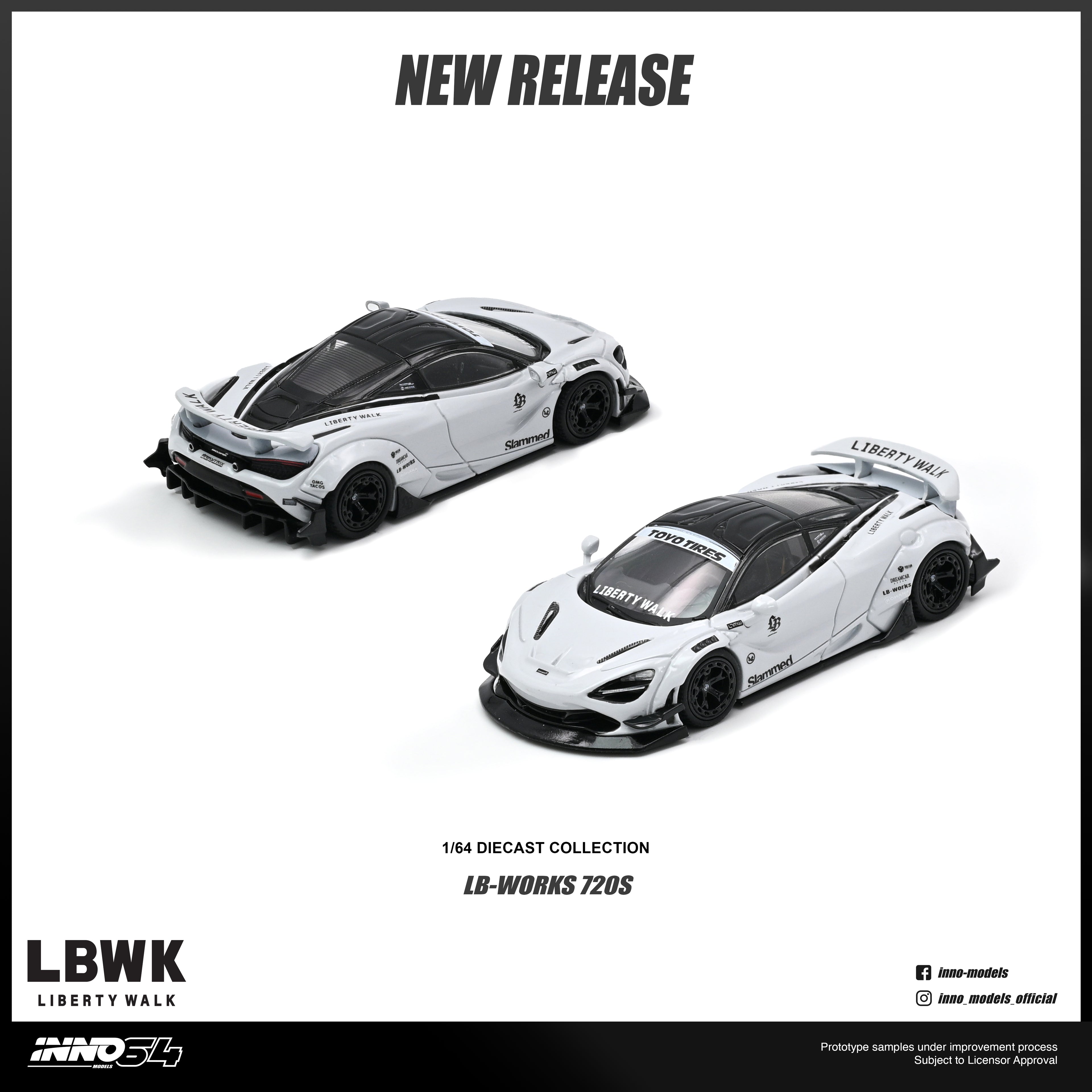 (Coming Soon) INNO64 1/64 LIBERTY WALK 720S - White **Chase distributed randomly**