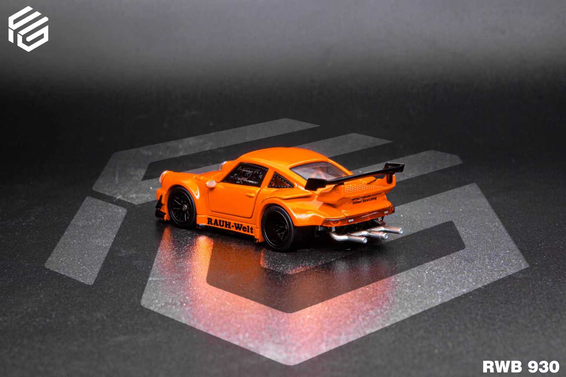 (Coming Soon) FG x TPC 1:64 Custom Edition RWB930 Full Open Diecast - Orange