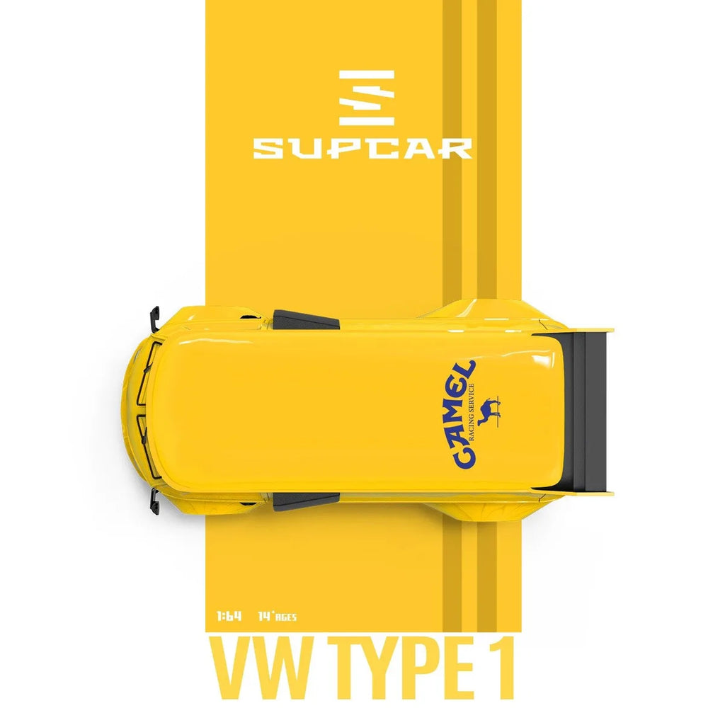(Coming Soon) SUPCAR 1:64 Camel Painted Realistic - T1 Volkswagen & Trailer