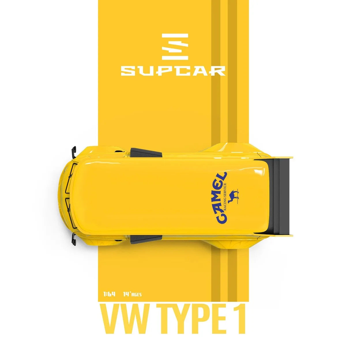 (Coming Soon) SUPCAR 1:64 Camel Painted Realistic - T1 Volkswagen & Trailer