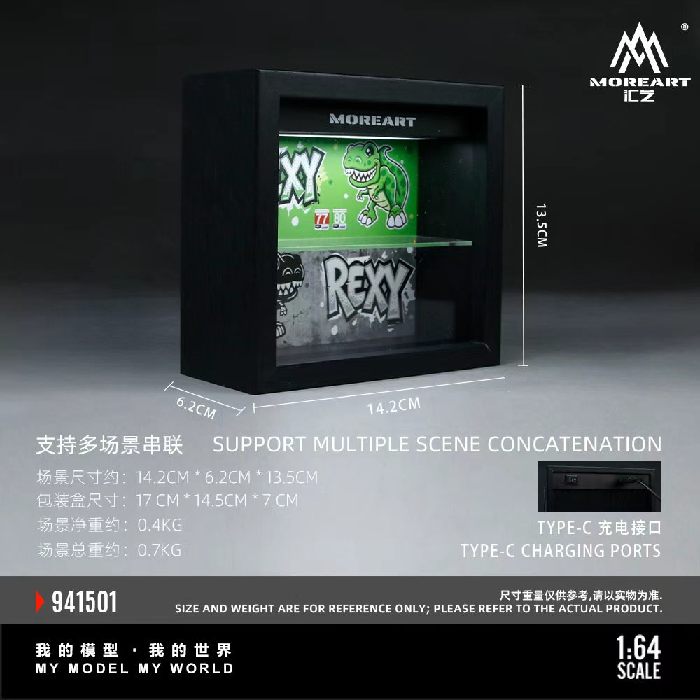(Pre-Order) MOREART 1:64 Green/Skelly Integrated Picture Frame - Dinosaur Painted Scene Model *DEADLINE July 2, 2026**