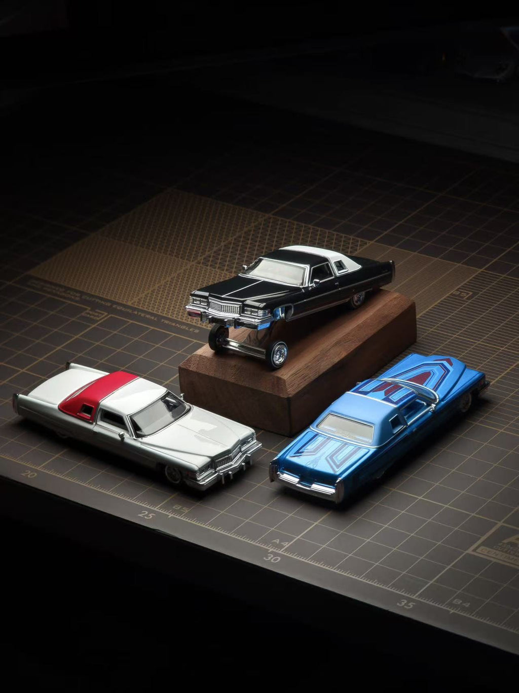 (Coming Soon) 97M 1:64 1975 Cadillac Coupe DeVille Lowrider Gloss Black with White roof