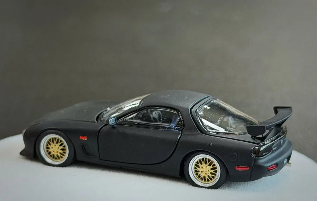 (Coming Soon) PGM 1:64 Mazda RX-7 Diecast model Matte Black Luxury Version