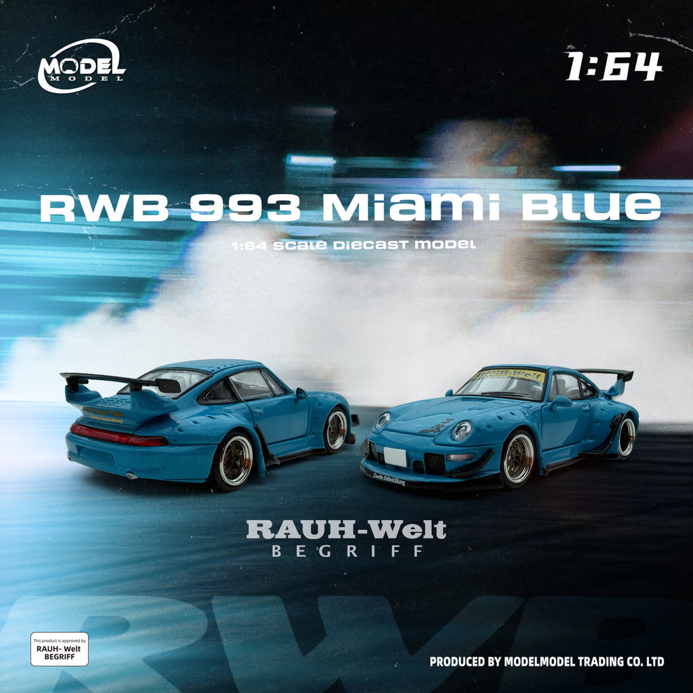 (Coming Soon) MODELMODEL 1/64 RWB 993 Miami Blue (Paper Box)