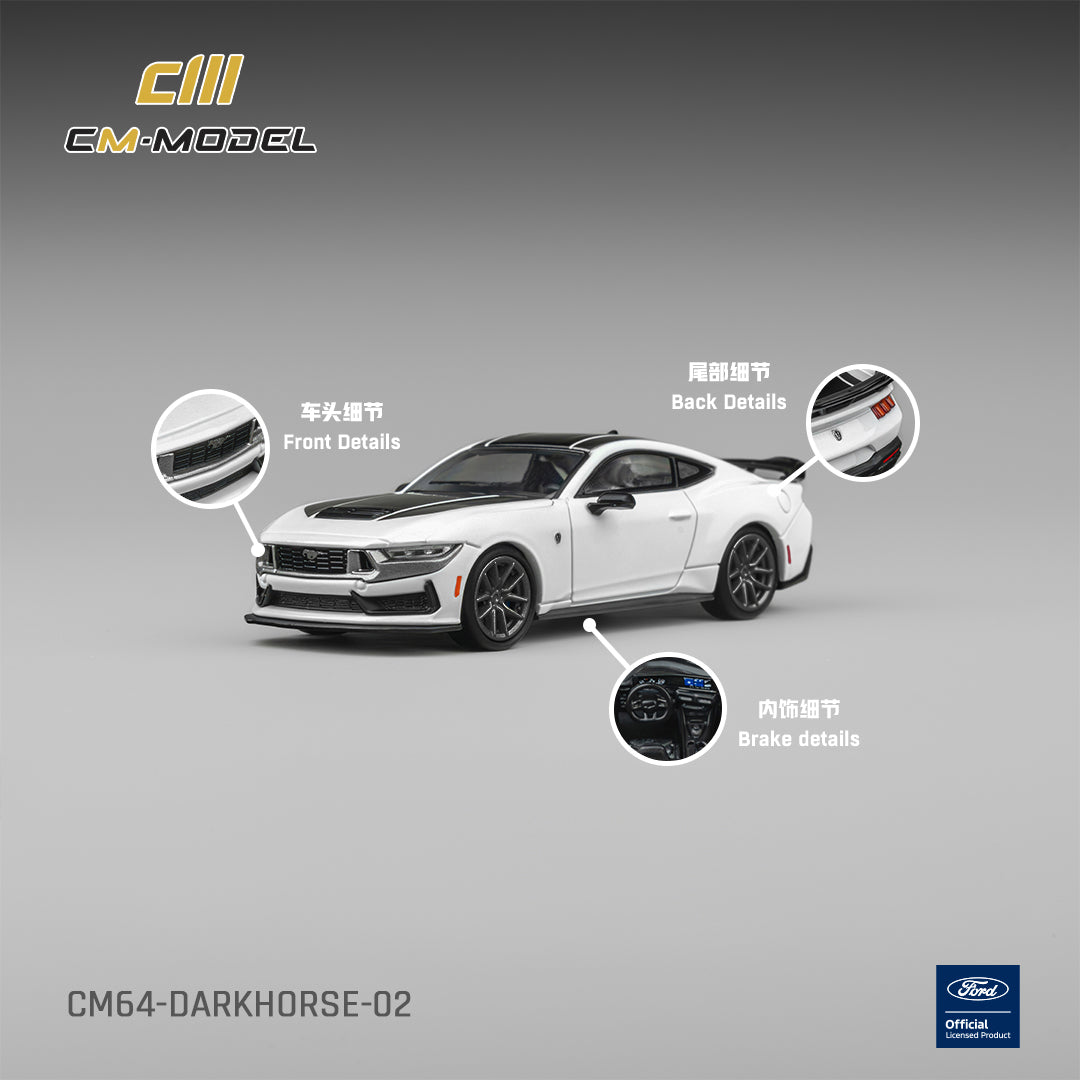 (Coming Soon) CM MODEL 1/64 Ford Mustang DarkHorse Oxford White