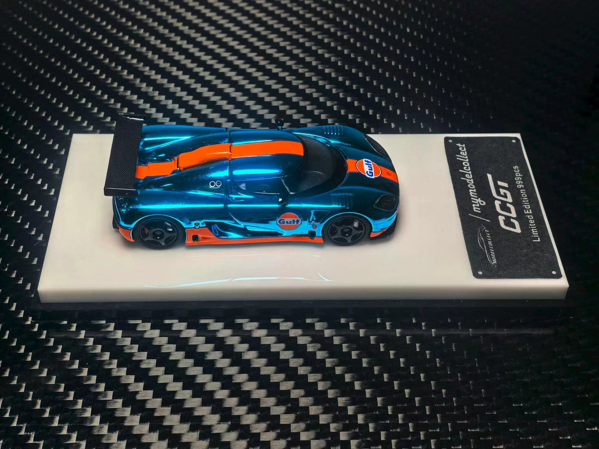 (Coming Soon) MYMODELCOLLECT 1/64 Koenigsegg CCGT Diecast - Chrome Gulf Blue/Orange Edition