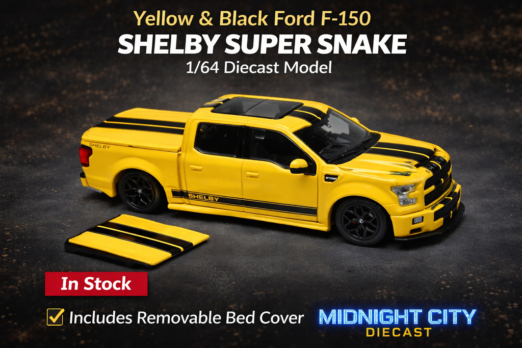 Funny Model 1/64 Ford F150 Super Snake Yellow/Black Diecast Model Car