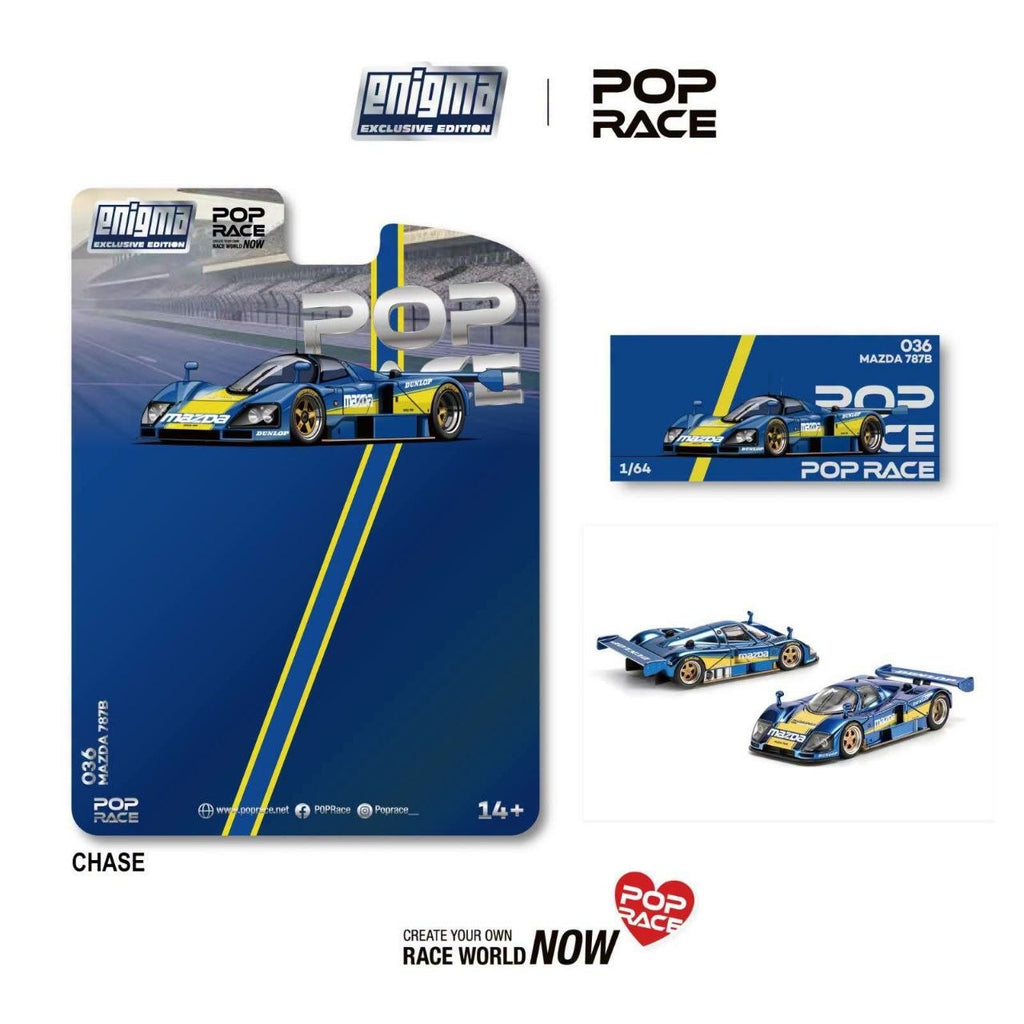 (Pre-Order) 12 Pcs (11 Regular & 1 Chase) 1:64 POPRACE Enigma Exclusive Mazda 7B7 Racing **DEADLINE July 7th, 2026**