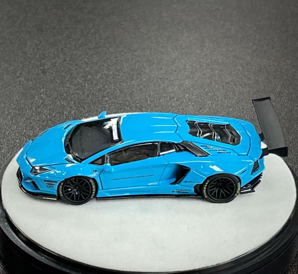 (Coming Soon) PGM 1:64 LBWK Lamborghini Aventador LP700-4 Blue - Luxury