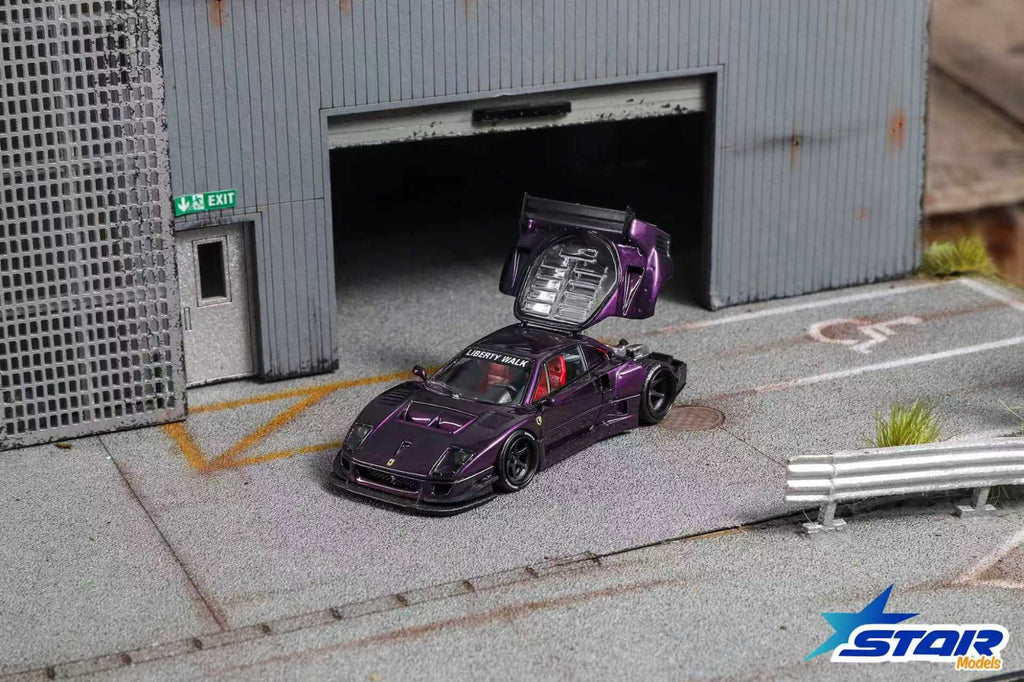 (Coming Soon) STAR MODEL 1:64 Supercar F40 LB-Works Wide-Body Modified Diecast Model - Purple