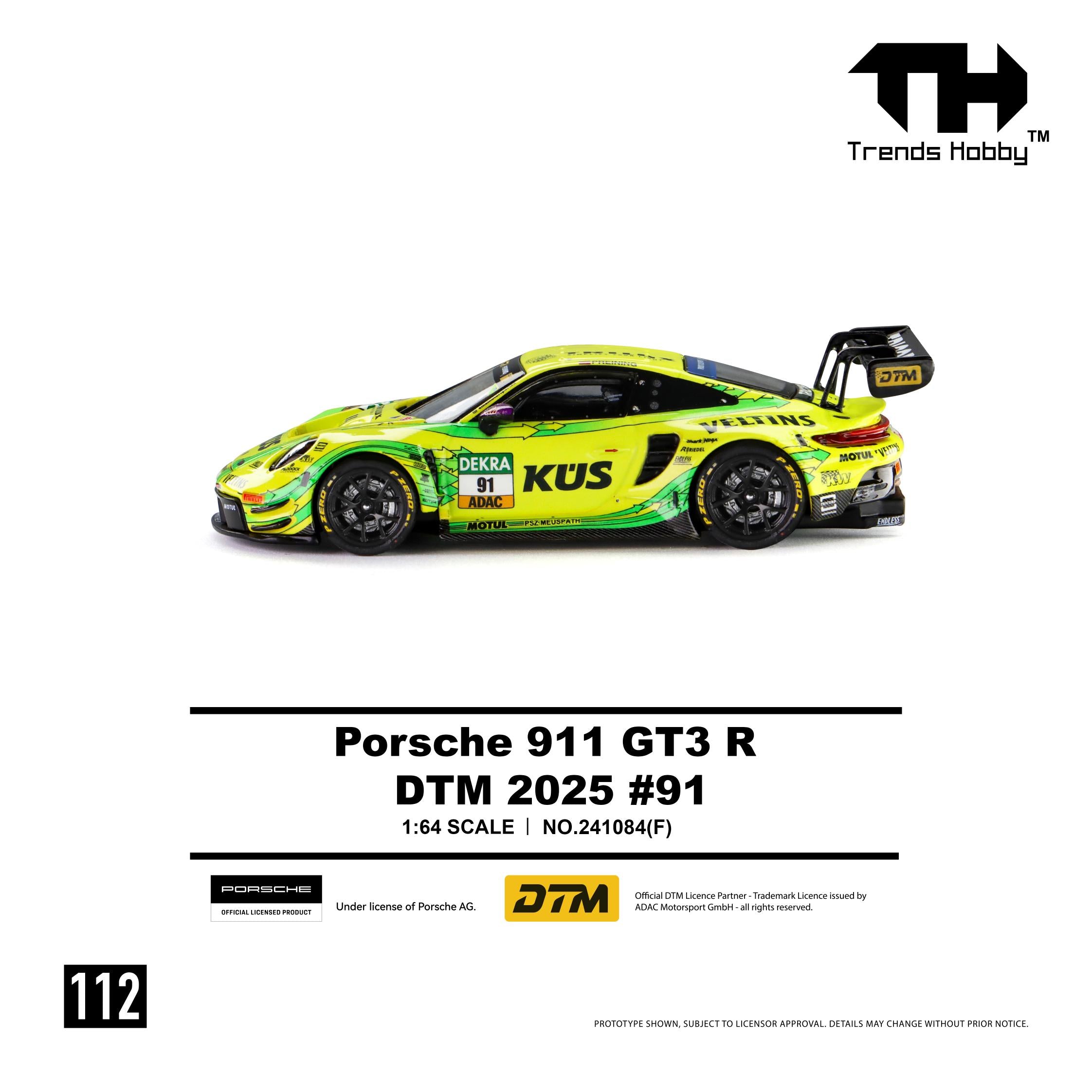 (Coming Soon) TRENDSHOBBY 1/64 Porsche 911 GT3 R - DTM 2025 #91
