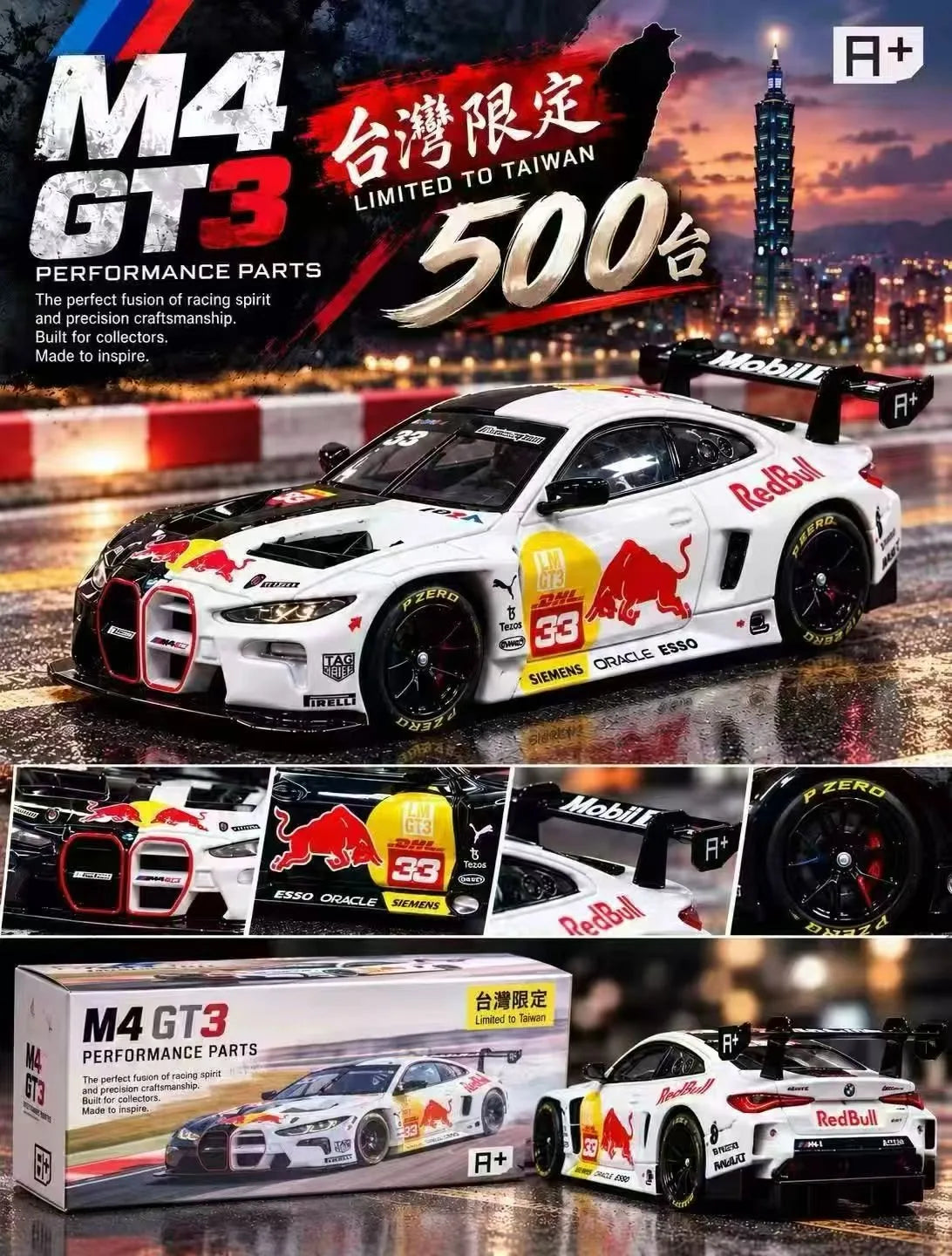 (Coming Soon) A+ 1:64 BMW M4 GT3 - White Red Bull