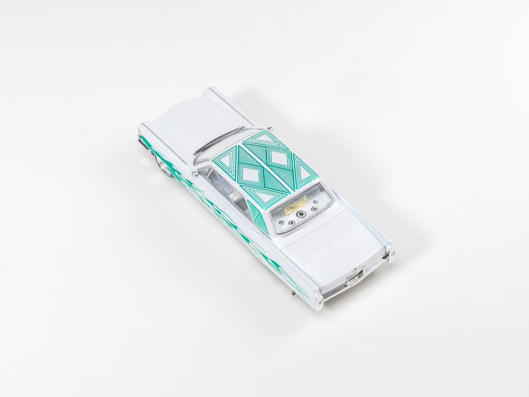 (Coming Soon) 97M 1:64 1964 Cadillac Coupe Deville Low Rider Pearl White with Flame Pattern
