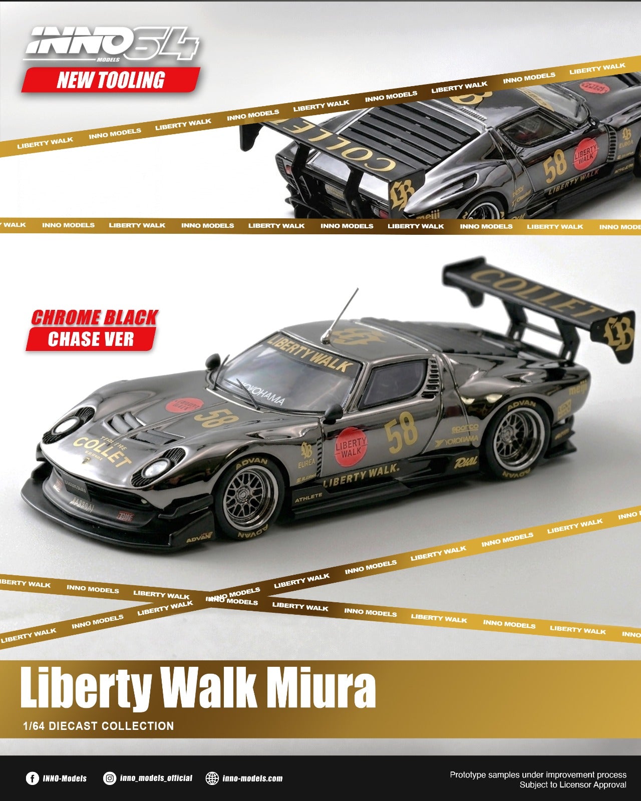 (Coming Soon) INNO64 1/64 LB-Silhouette WORKS Miura GT **CHASE CARS ARE RANDOMLY PACKED**