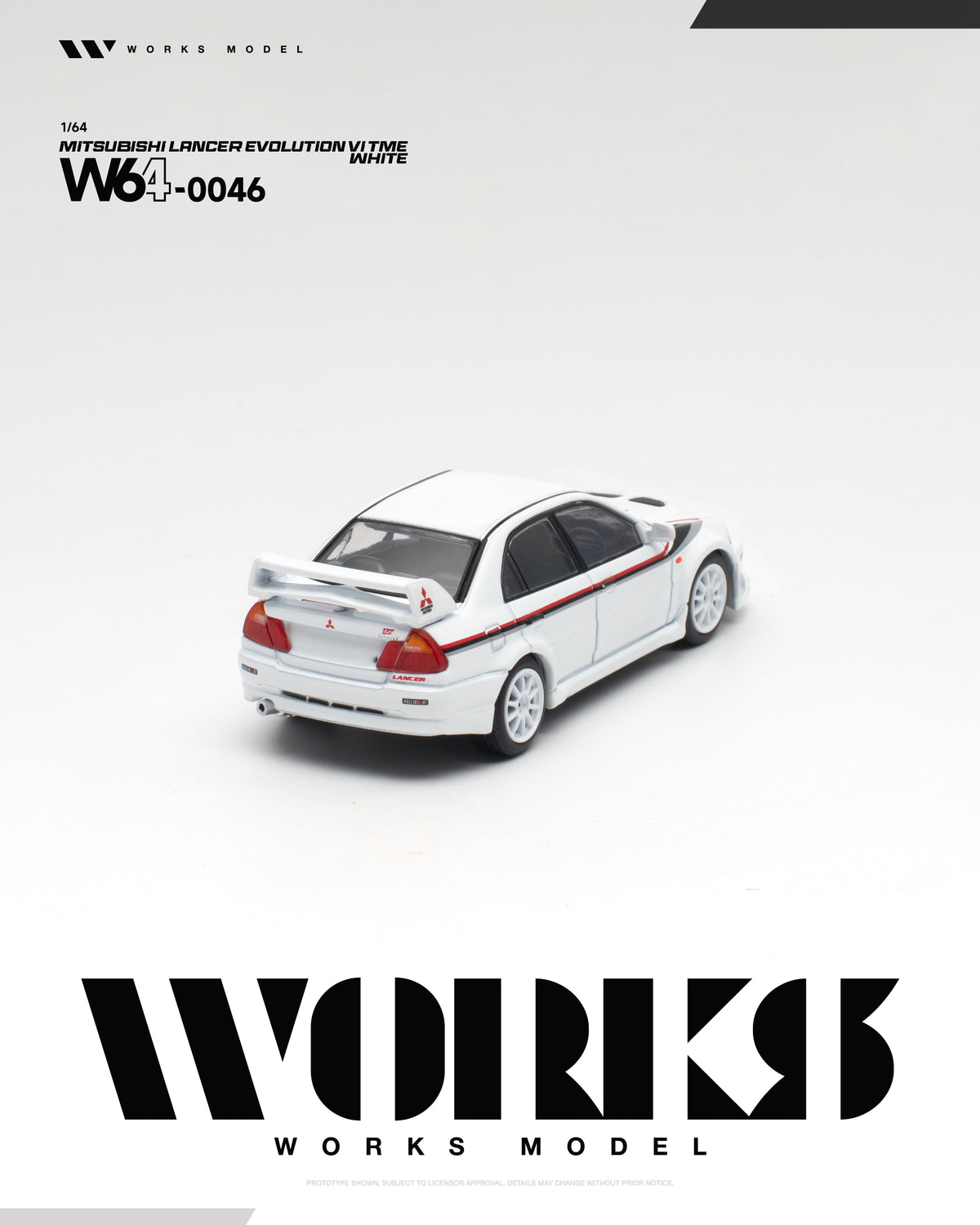 (Coming Soon) WORKS 1/64 MITSUBISHI LANCER EVOLUTION VI TOMMI MAKINEN WHITE
