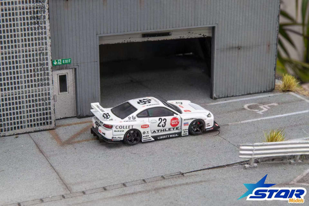 (Coming Soon) STARMODELS 1:64 S15 Silvia Widebody Modified Version Diecast - White 23# Livery