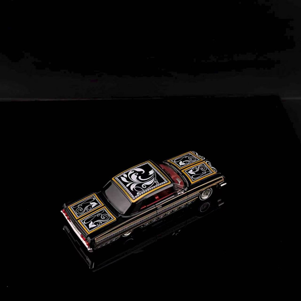 (Coming Soon) FINEWORKS64 1/64 Impala Lowrider Black Gold Bouncing Car - Black Gold