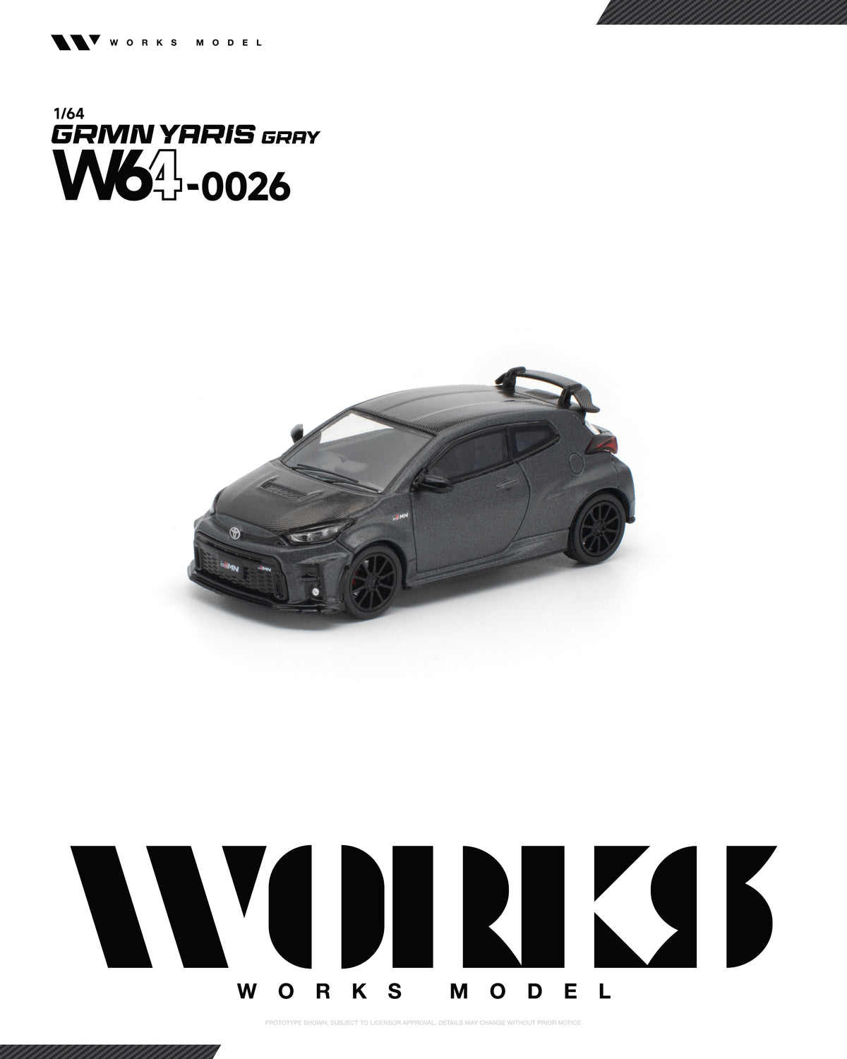 (Coming Soon) WORKS 1/64 TOYOTA GRMN YARIS -  GRAY