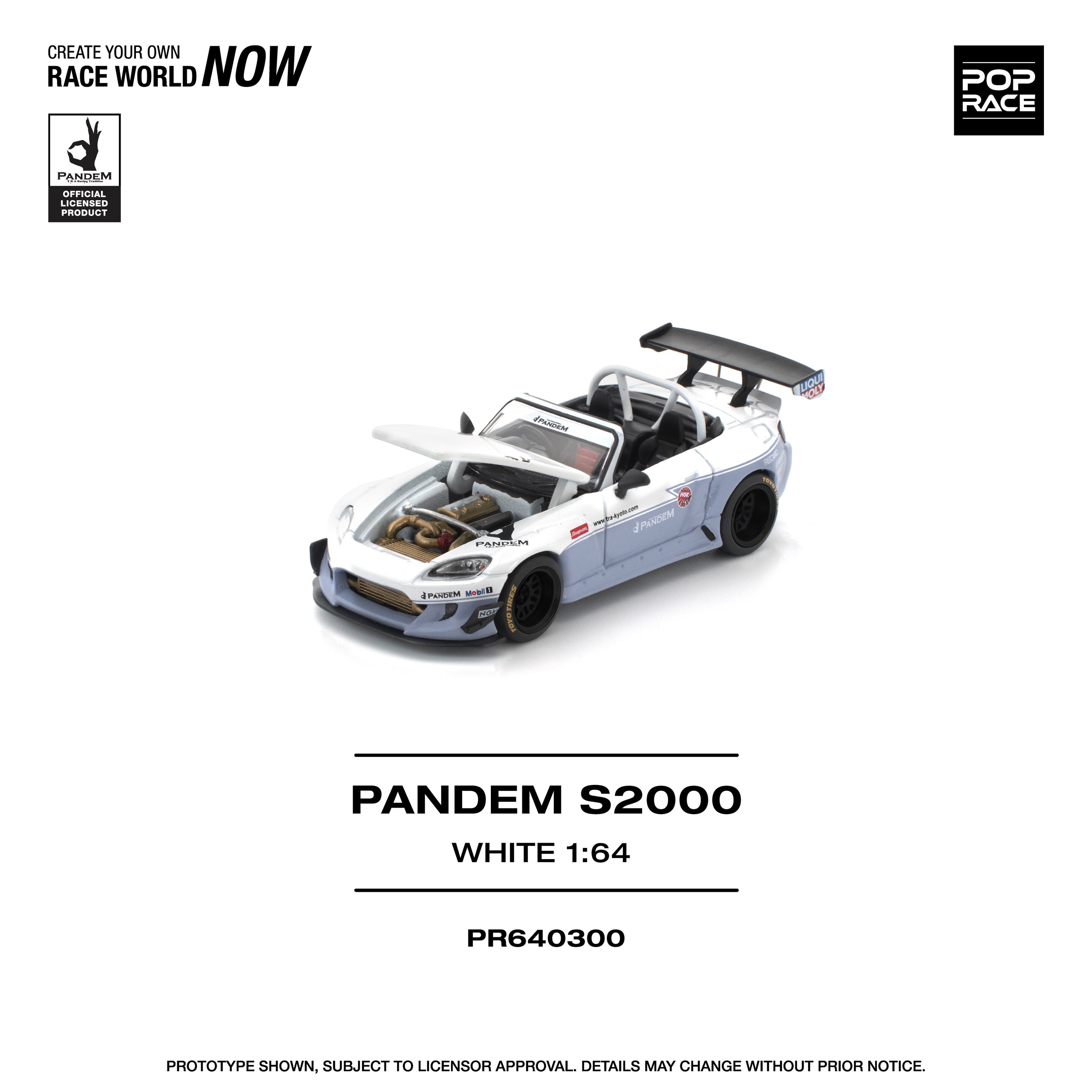 (Coming Soon) POPRACE 1/64 PANDEM S2000 WHITE