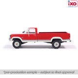 (Coming Soon) IXOAMERICA 1:64 1984 Ford F-250 XLT Lariat Long Bed Styleside 4x4 - Victoria Tu-Tone Bright Canyon Red with Wimbledon White