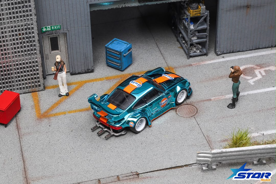 (Pre-Order) STAR MODEL 1:64 Rauh-Welt Widebody Modified RWB930 GT Wing Diecast Model - Gulf Livery