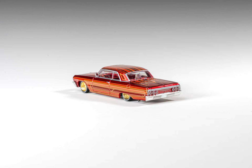 (Coming Soon) 97M 1:64 1964 Chevrolet Impala Low Rider Transparent Red