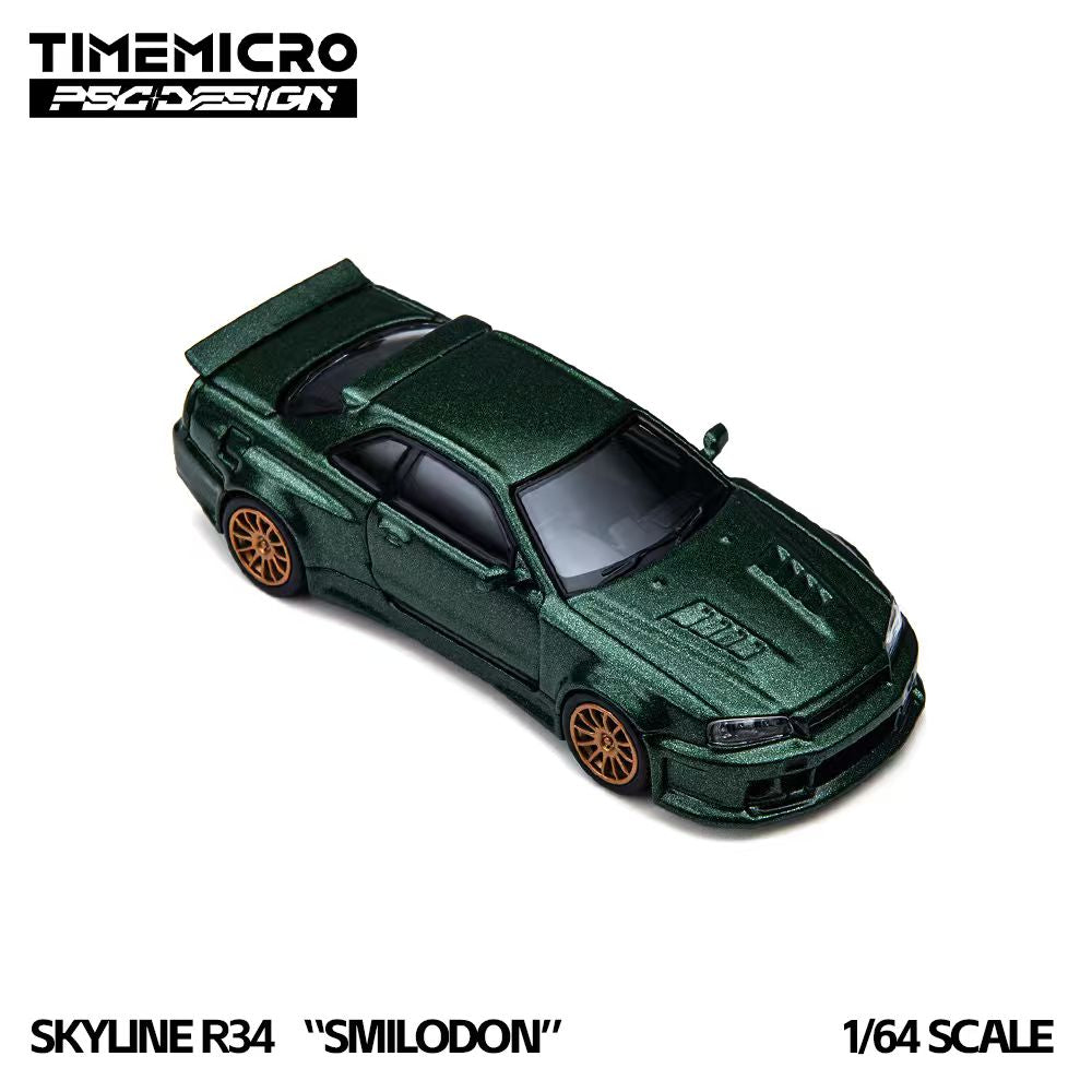 (Coming Soon) TIMEMICRO × PSC DESIGN  1/64 R34 "Smilodon" Dark Green Diecast Model
