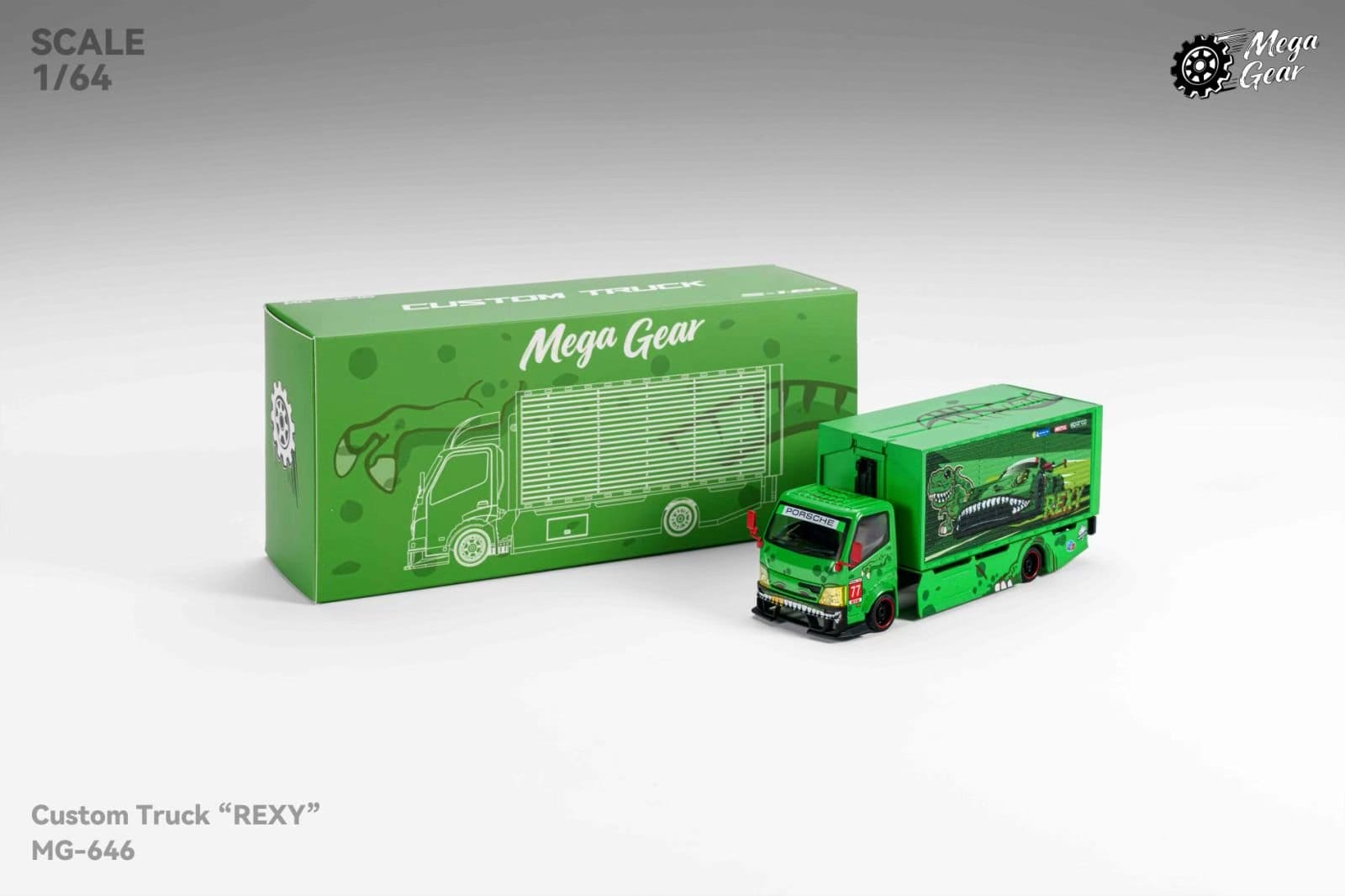 (Coming Soon) MEGAGEAR 1/64 Custom Truck Diecast - "Rexy" livery