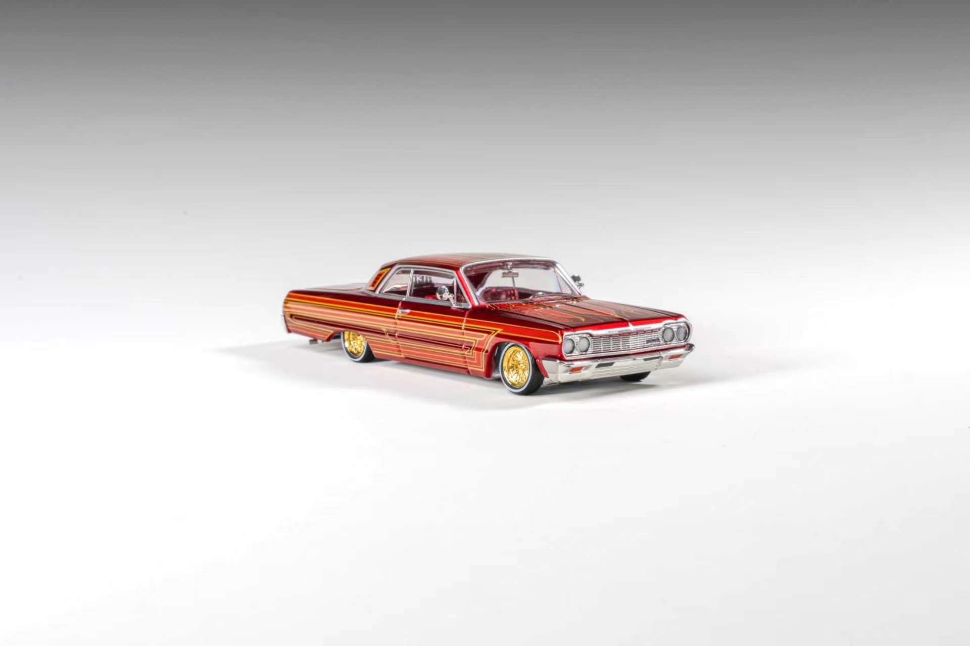 (Coming Soon) 97M 1:64 1964 Chevrolet Impala Low Rider Transparent Red