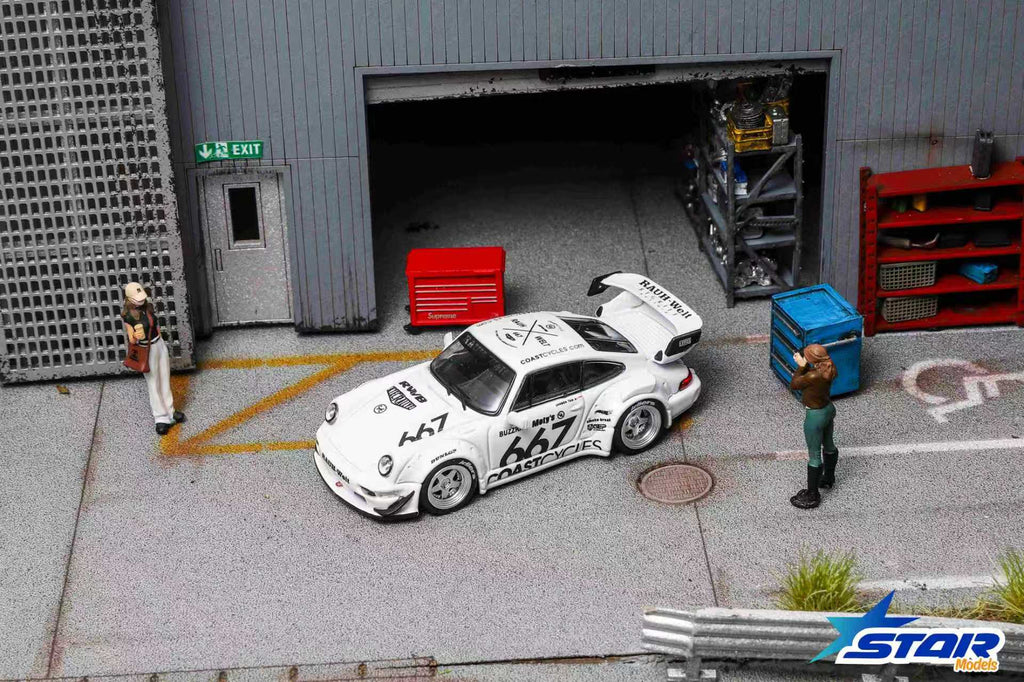 (Pre-Order) STAR MODEL 1:64 Rauh-Welt Widebody Modified RWB964 GT Wing Diecast Model - CoastCycle White 667#