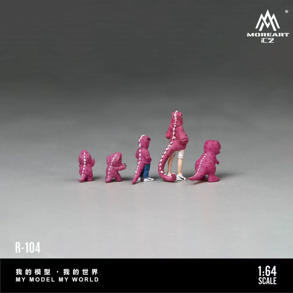 (Comin Soon) MOREART 1:64 PINK DINOSAUR FAMILY FIGURE SET