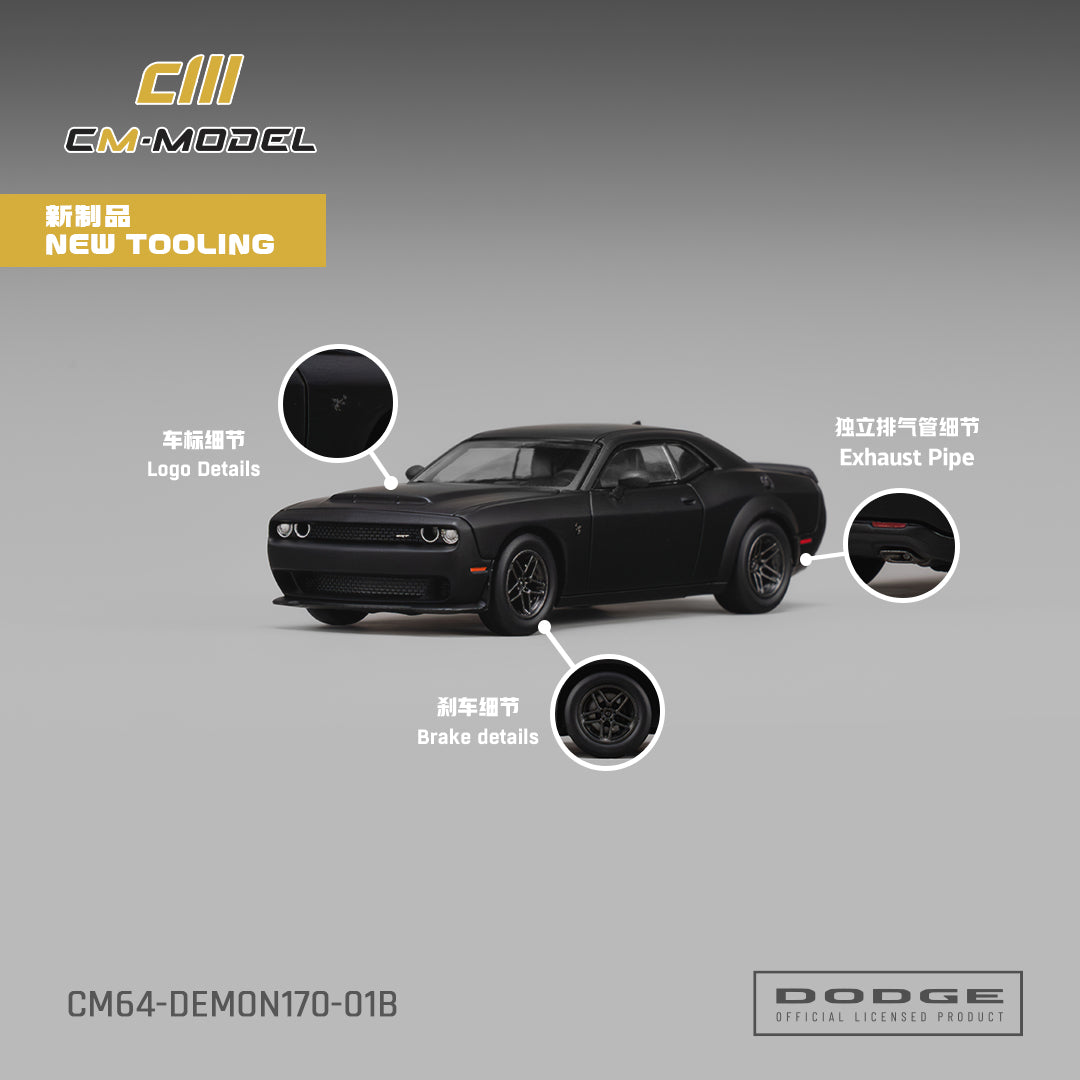 (Coming Soon) CM MODEL 1/64 Dodge Demon 170 Matte Black
