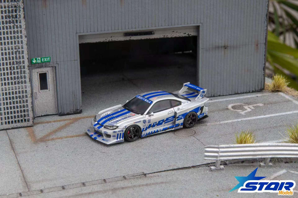 (Coming Soon) STARMODELS 1:64 S15 Silvia Widebody Modified Version Diecast - Blue Livery