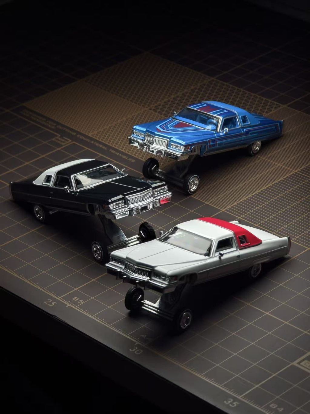 (Coming Soon) 97M 1:64 1975 Cadillac Coupe DeVille Lowrider Gloss Black with White roof