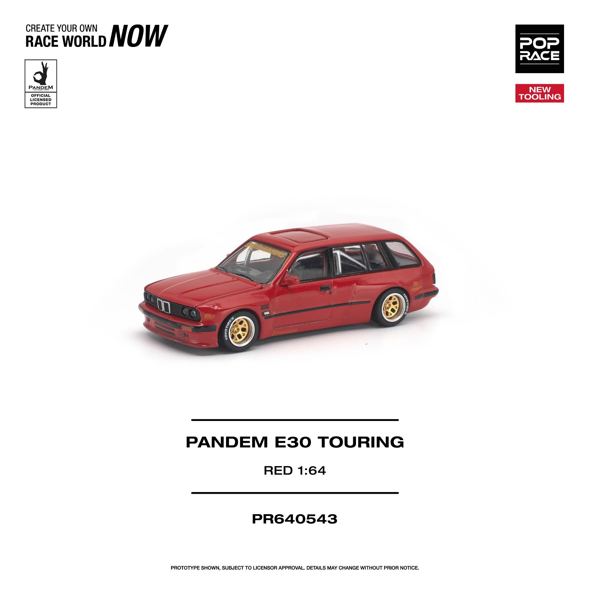 (Pre-Order) POPRACE 1/64 PANDEM E30 Touring Red NEW TOOLING **(DEADLINE June 27th, 2026)**