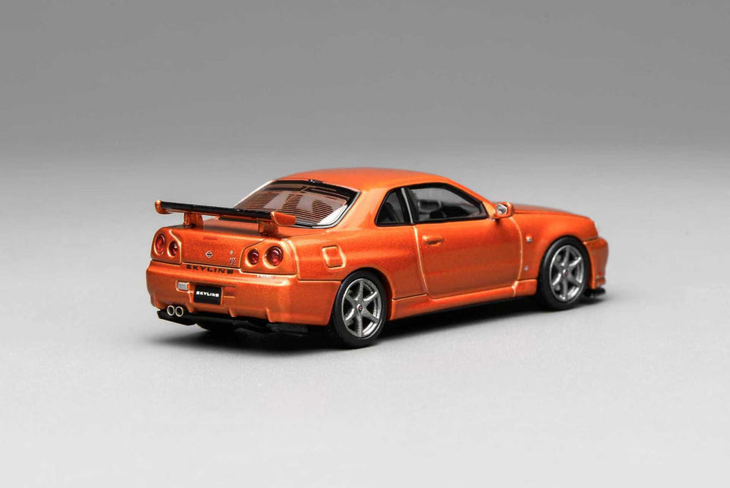 (Coming Soon) MOTORHELIX 1:64 Nissan Skyline GT-R(R34) V-Spec ll Customized Metallic Orange