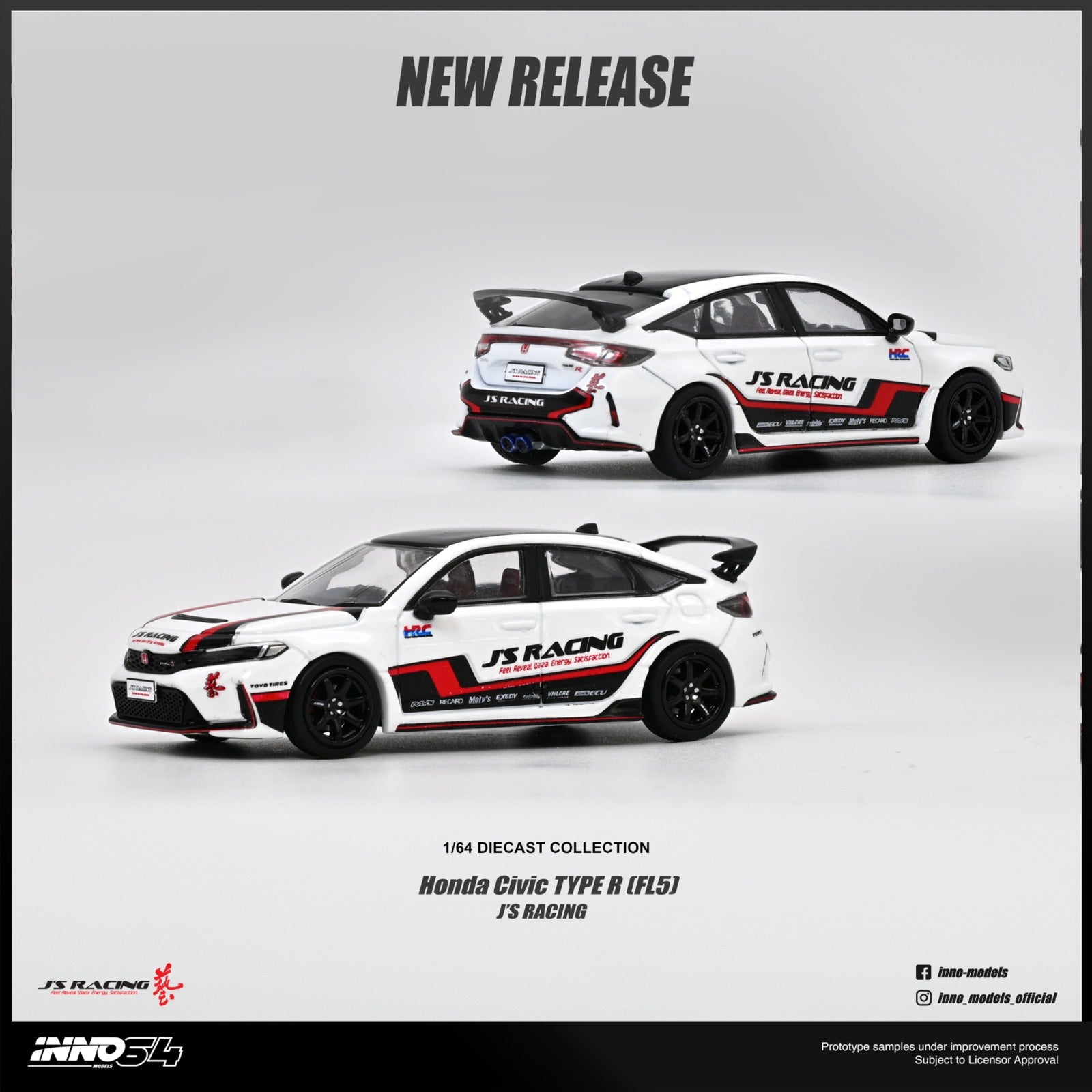 (Coming Soon) INNO64 1/64 HONDA CIVIC (FL5) J'S RACING