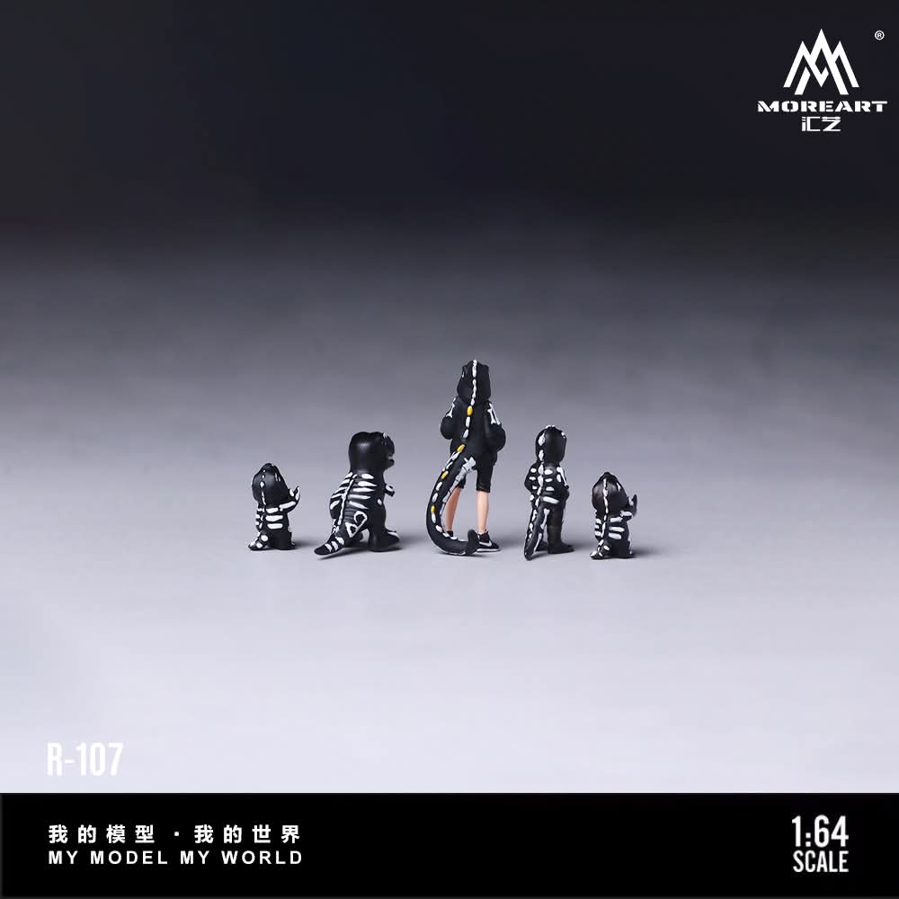 (Coming Soon) MOREART 1:64 BONE DINOSAUR FAMILY FIGURE SET