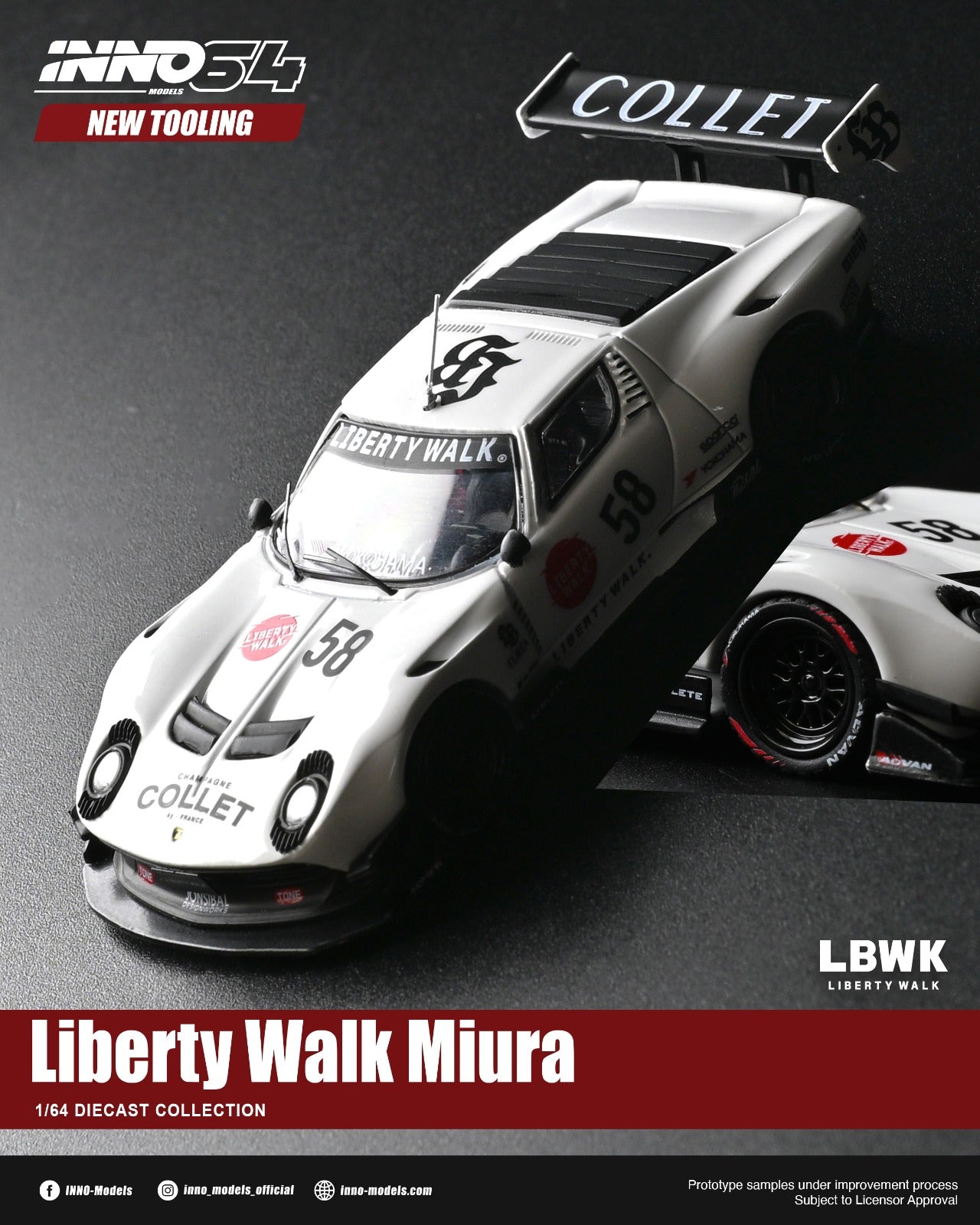 (Coming Soon) INNO64 1/64 LB-Silhouette WORKS Miura GT **CHASE CARS ARE RANDOMLY PACKED**