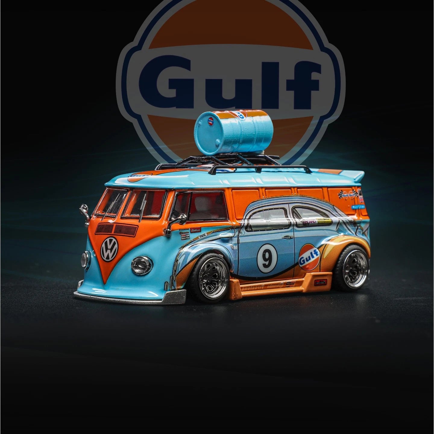 (Pre-Order) LIBERTY64 1:64 "Gulf" Volkswagen VW T1 Van Wide Body Low Alloy Car Model
